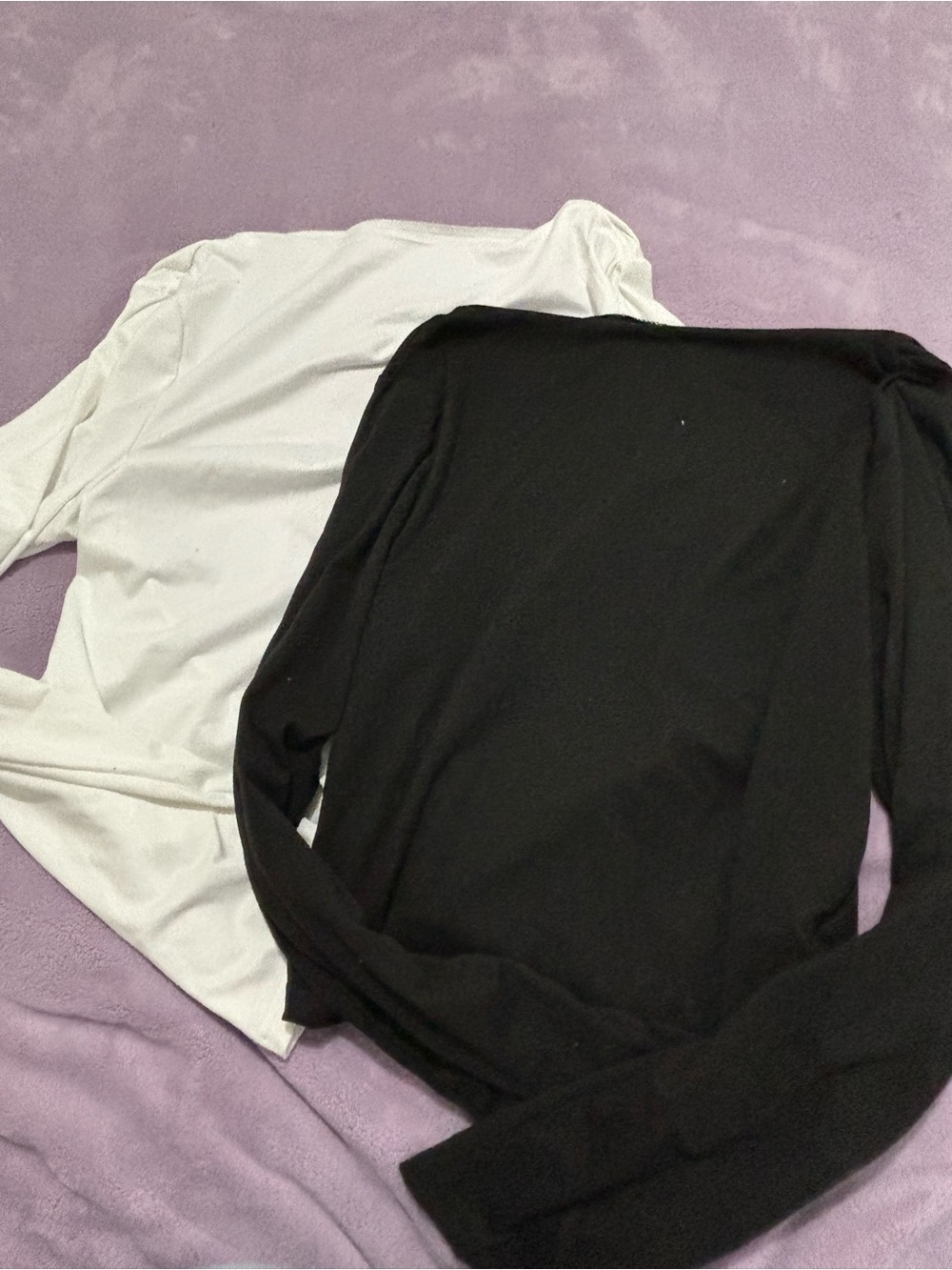 SHEIN Black and White Basic Long Sleeve Tops
